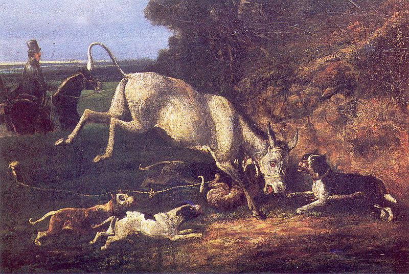 unknow artist Donkey Attacked by Staffords oil painting picture